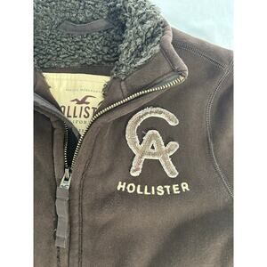 Vintage Hollister Y2K Sherpa Lined Zip Up Jacket Men's Medium